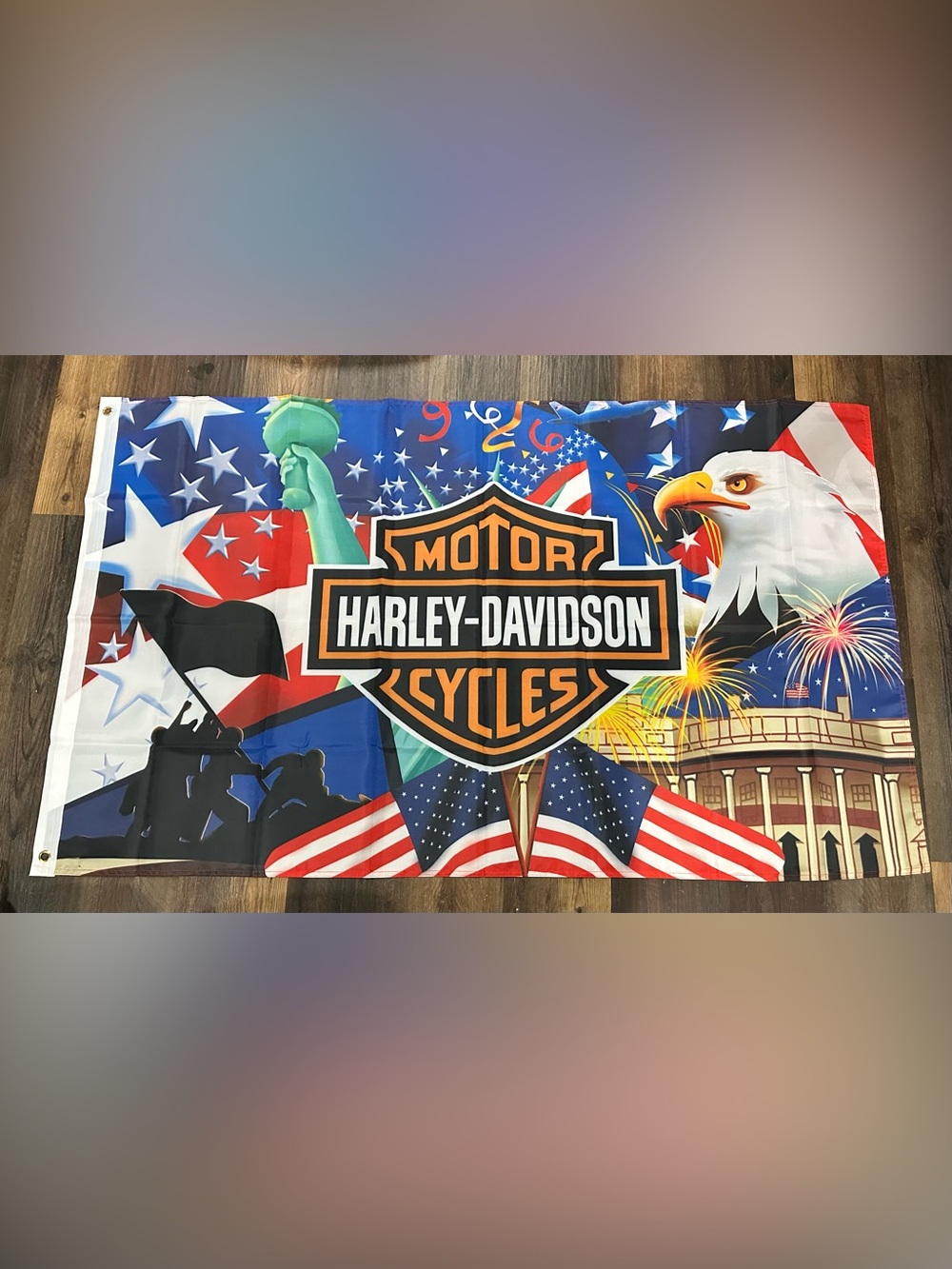 Harley Davidson Flag Large Banner 3x5 feet Logo Sign Weather Resistant New